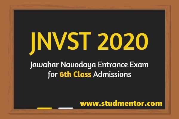 JNVST class 6 Navodaya admission 2020-21