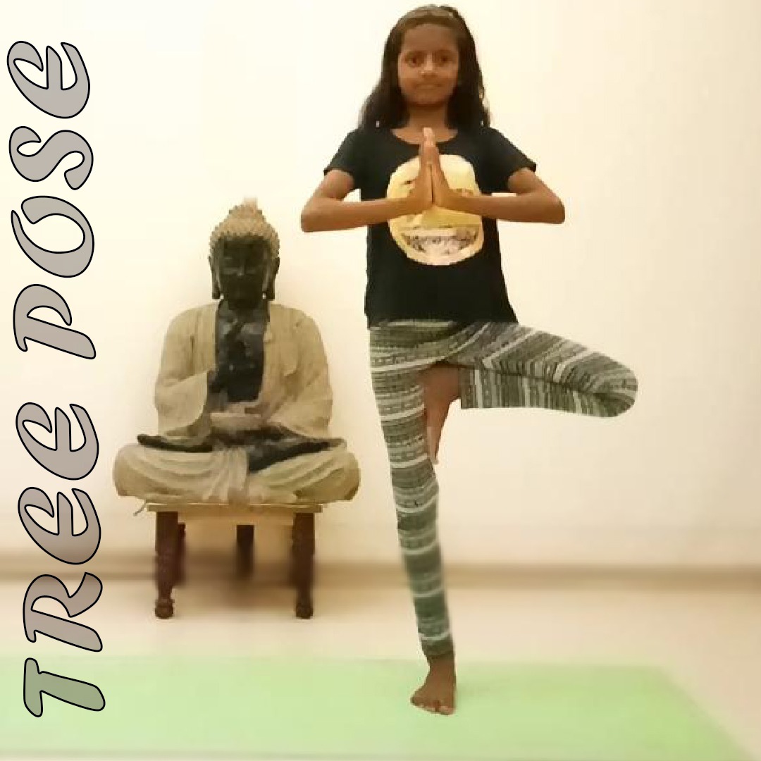 yoga tree pose kid