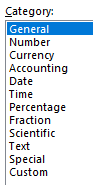 MS Excel Data types
