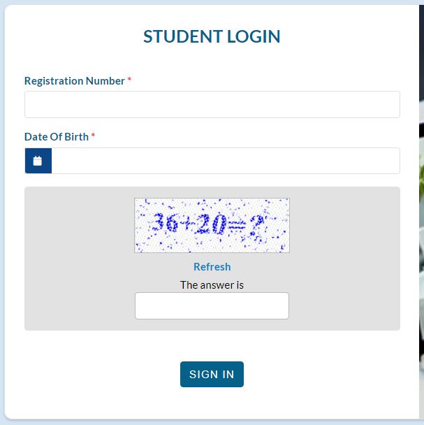 step 3 enter the registration number and date of birth
