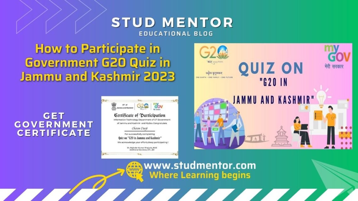 How To Participate In Government G Quiz In Jammu And Kashmir