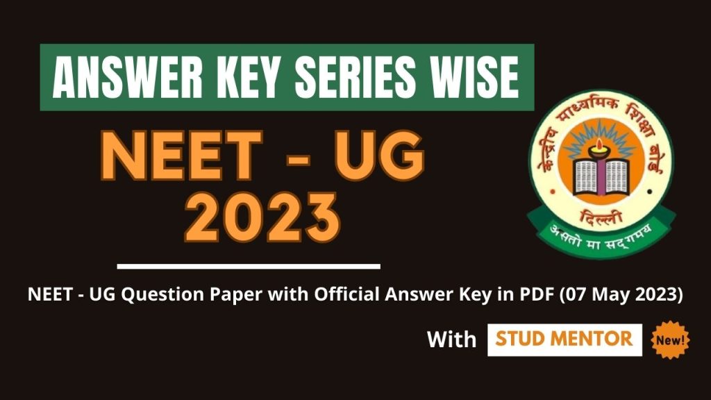 Neet Ug Question Paper With Official Answer Key In Pdf May