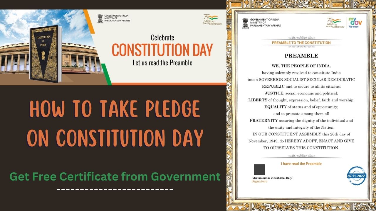 Constitution Day Pledge, Preamble in Hindi, English and Gujarati 2023