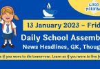Daily School Assembly News Headlines for 13 January 2023