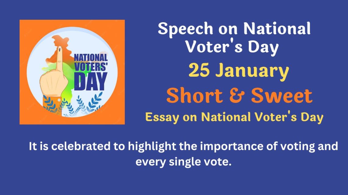 Speech Essay On National Voter's Day 25 January 2024