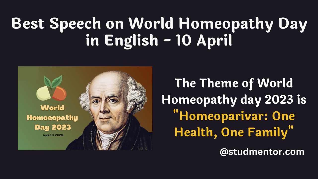 Best Speech On World Homeopathy Day In English 10 April 2023   Best Speech On World Homeopathy Day In English 10 April 2023 