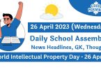 Daily School Assembly Today News Headlines for 26 April 2023