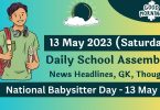 Daily School Assembly Today News Headlines for 13 May 2023