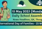 Daily School Assembly Today News Headlines for 15 May 2023