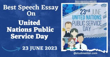 Speech Essay on United Nations Public Service Day - 23 June 2023