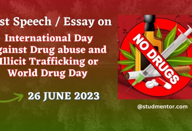 short speech on drug abuse and illicit trafficking