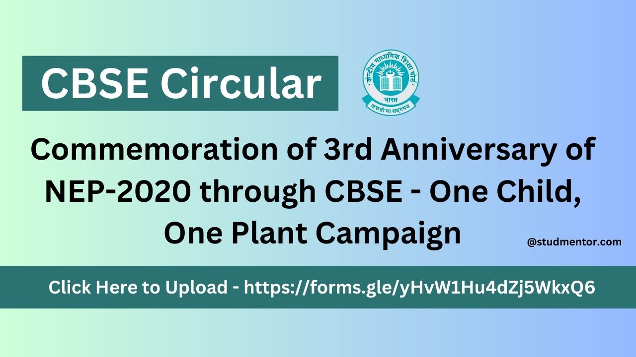 CBSE Circular - Commemoration of 3rd Anniversary of NEP-2020 through ...