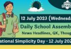 Daily School Assembly Today News Headlines for 12 July 2023