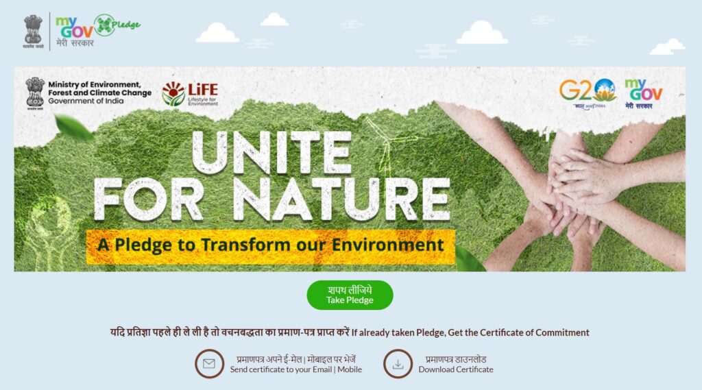 Unite for Nature Government Pledge 2023