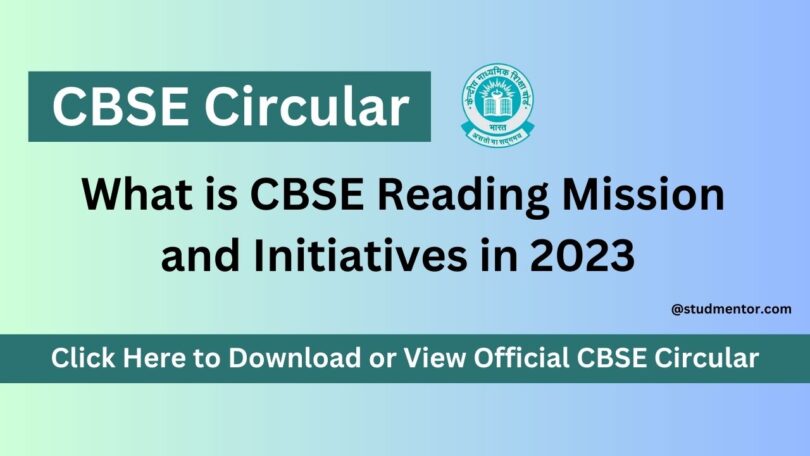 CBSE Circular - What is CBSE Reading Mission and Initiatives in 2023