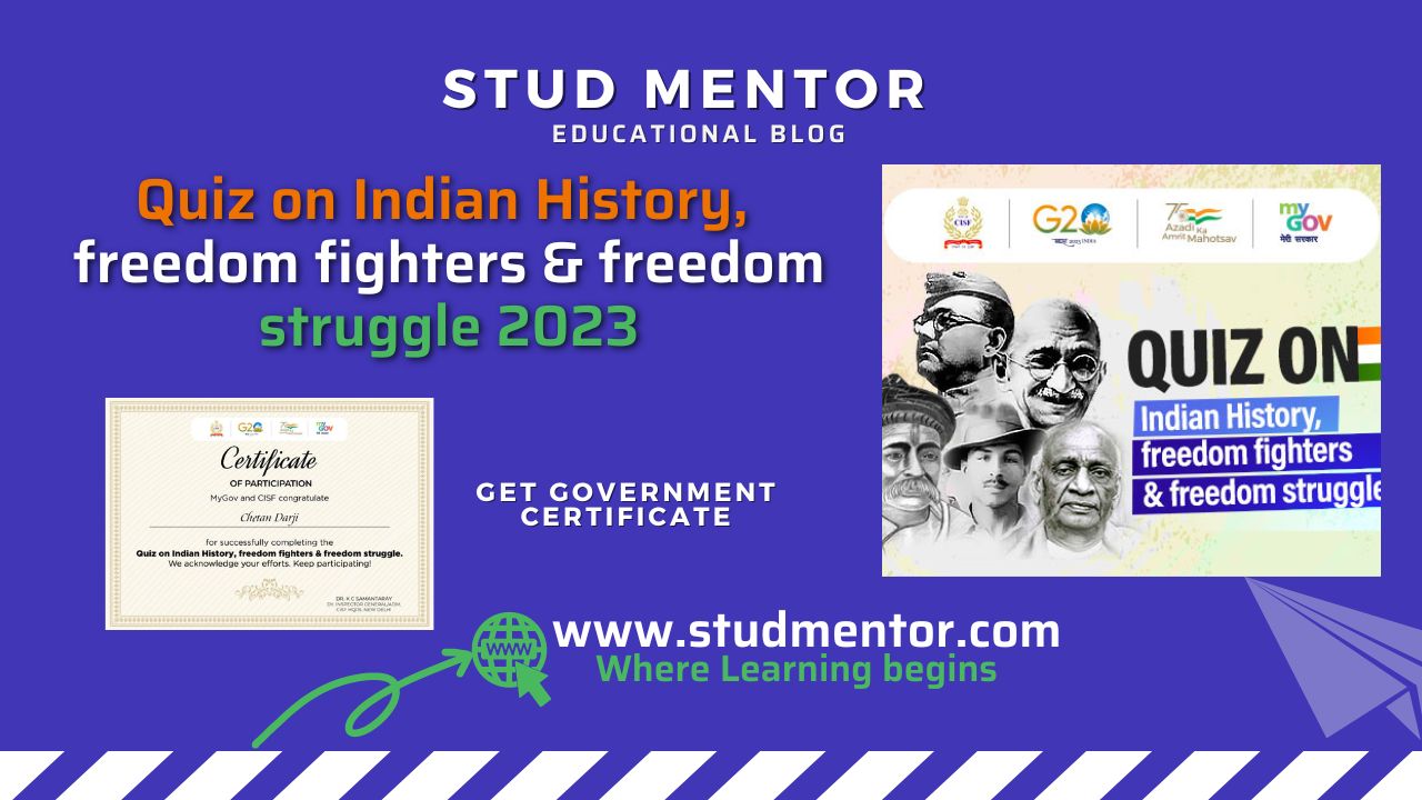 Quiz On Indian History Freedom Fighters And Freedom Struggle 2023