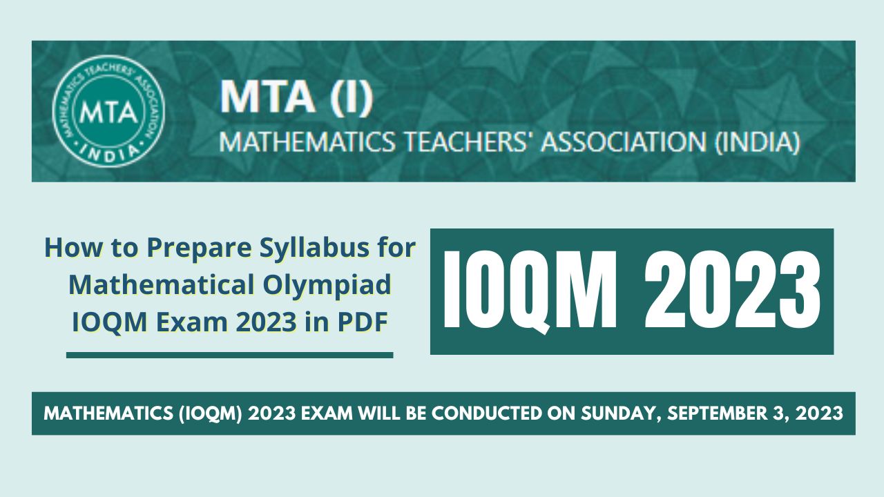 How to Prepare Syllabus for Mathematical Olympiad IOQM Exam 2023 in PDF