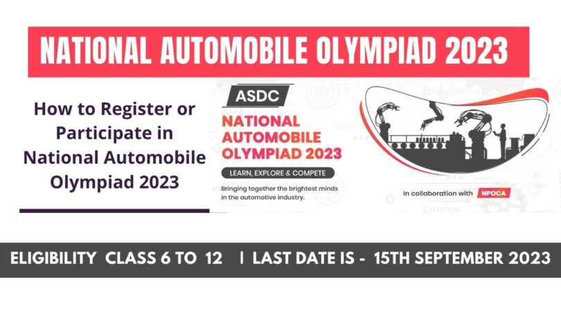 How to Register or Participate in ASDC National Automobile Olympiad 2023