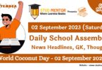 Daily School Assembly Today News Headlines for 02 September 2023