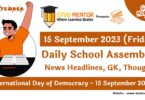 Daily School Assembly Today News Headlines for 15 September 2023