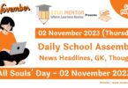 Daily School Assembly Today News Headlines for 02 November 2023