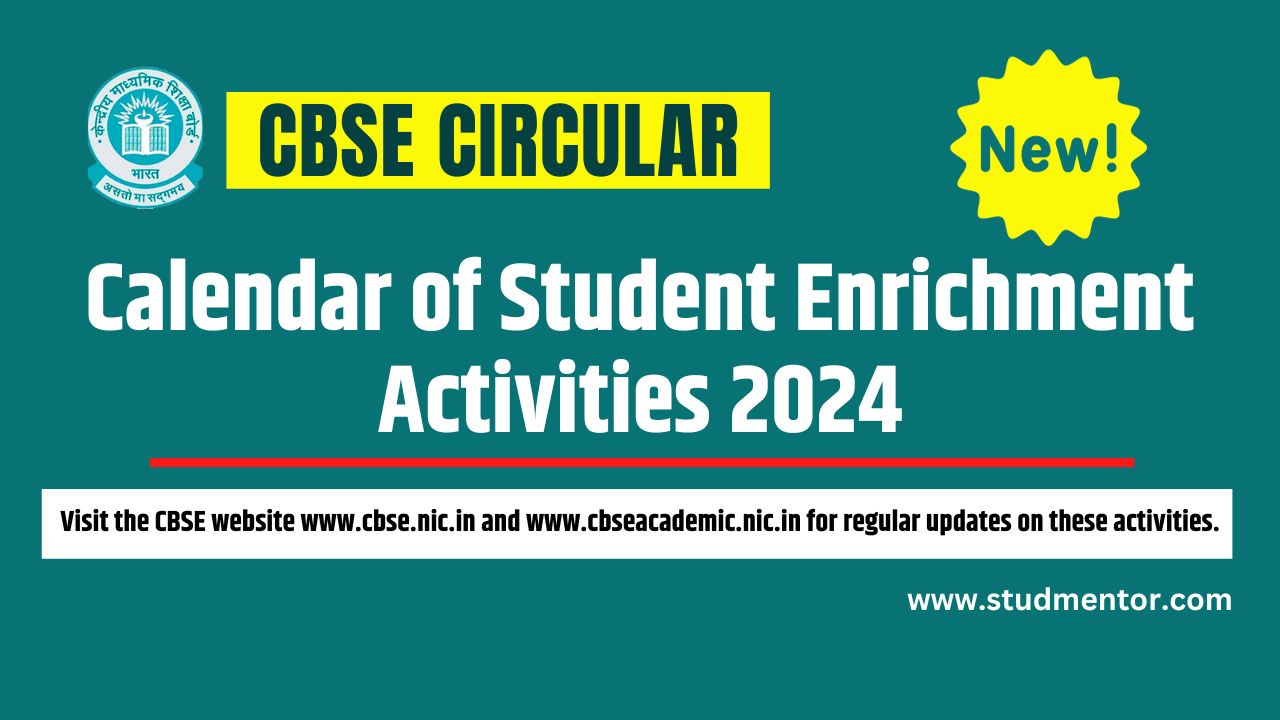 CBSE Circular Calendar of Student Enrichment Activities 2024