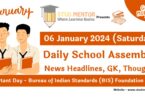 School Assembly Today News Headlines for 06 January 2024