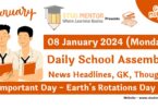 School Assembly Today News Headlines for 08 January 2024