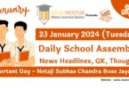 School Assembly Today News Headlines for 23 January 2024