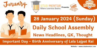 School Assembly Todays News Headlines for 28 January 2024