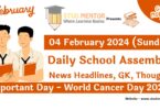 School Assembly Today News Headlines for 04 February 2024