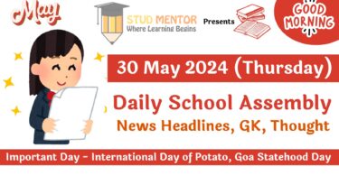 School Assembly News Headlines in English for 30 May 2024