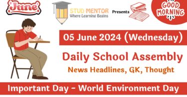 School Assembly News Headlines in English for 05 June 2024