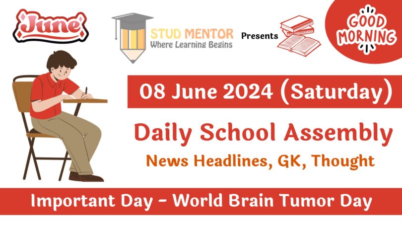 School Assembly News Headlines in English for 08 June 2024