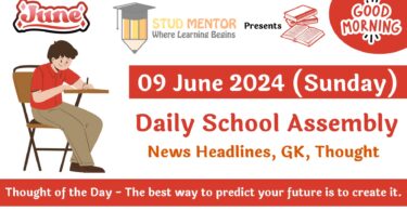 School Assembly News Headlines in English for 09 June 2024