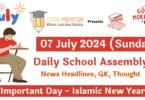 School Assembly News Headlines in English for 07 July 2024