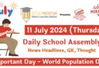 School Assembly News Headlines in English for 11 July 2024