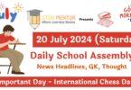 School Assembly News Headlines in English for 20 July 2024