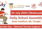 School Assembly News Headlines in English for 24 July 2024