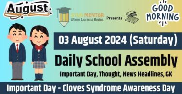 School Assembly News Headlines in English for 03 August 2024