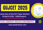 GUJCET Answer Key or Paper Solution - 23 March 2025