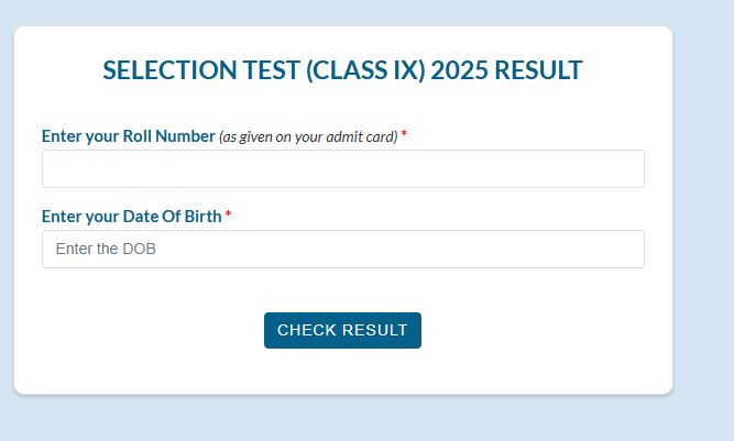 navodaya class 9 lest result 2025